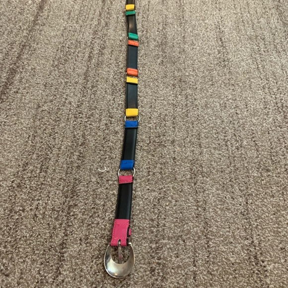Plus- 100% leather- 80’s color block leather belt, A.D.R., ladies XL, plus size - Picture 9 of 16